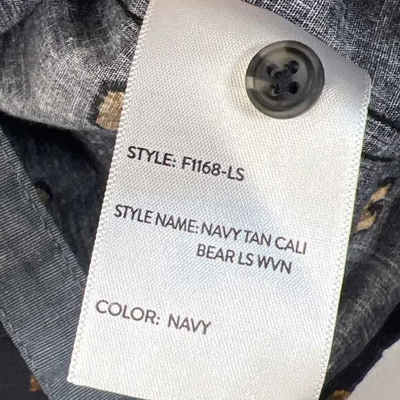 Nomad Little Boys long Sleeve Button Down Bear embroidered shirt Size 6 L - Picture 5 of 8